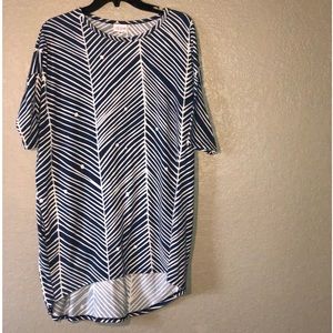 LulaRoe Irma Navy & White Tunic